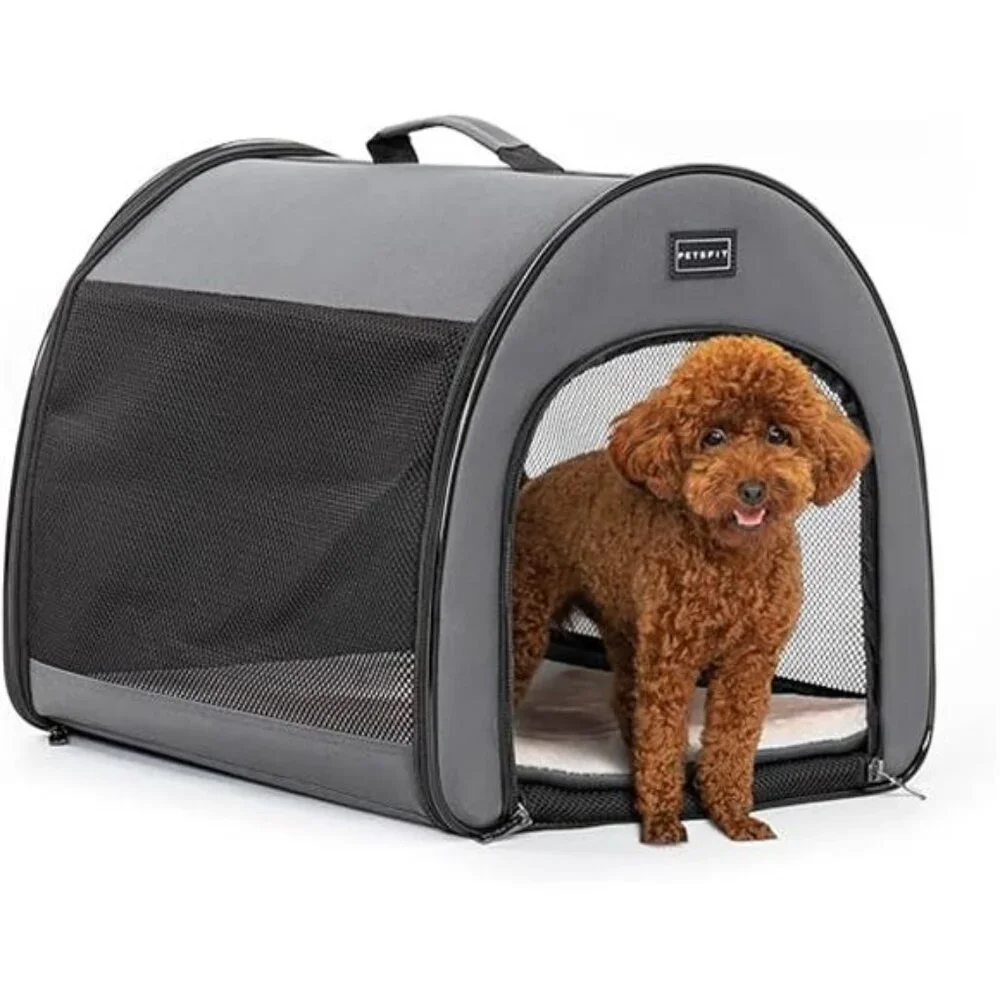 Portable Dog Crate,Arch Design Escape Proof Collapsible Soft Sided Dog Crate Dog